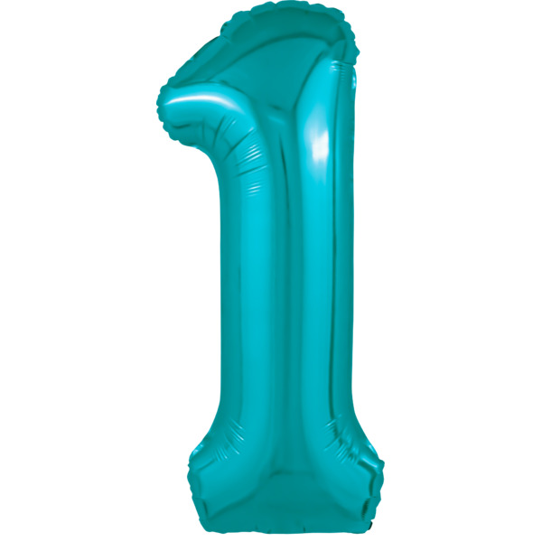 Шар (40"/102 см) Цифра, 1 Slim, Океан, 1 шт. в уп.