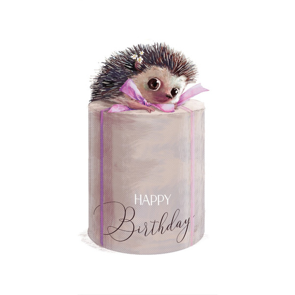 Конверты для денег, Happy Birthday (ежик и подарок), 5 шт.