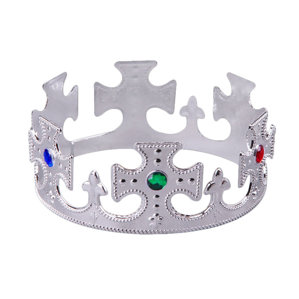 Корона пластиковая, Монарх, Серебро, 1 шт.