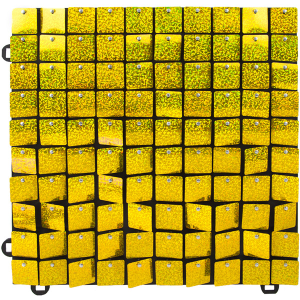 Декоративная панель Пайетки, Лазерные точки, 30*30 см. Золото, Голография, 1 шт.