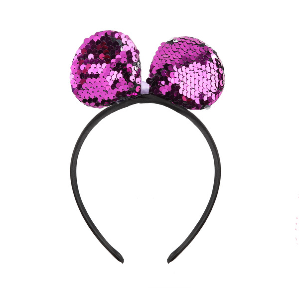 Ободок Мышка, с пайетками, Фиолетовый, 1 шт.