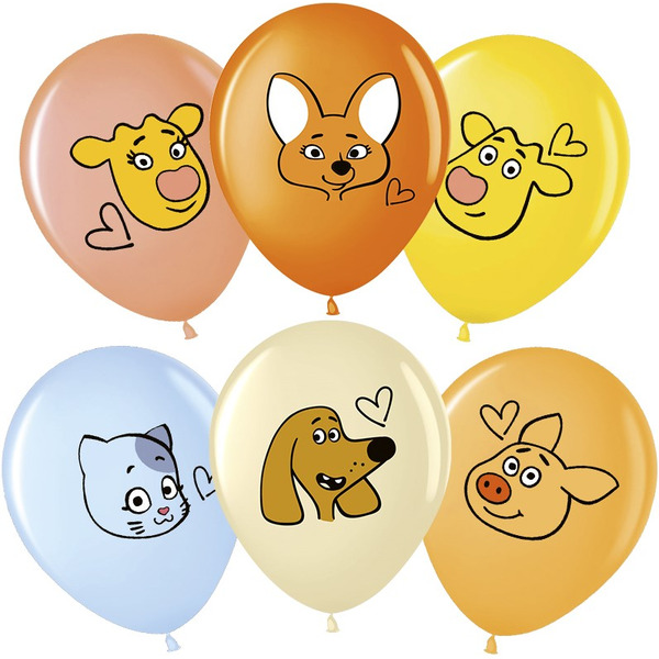 Шар (12"/30 см) Оранжевая корова, Ассорти, пастель, 2 ст, 25 шт.