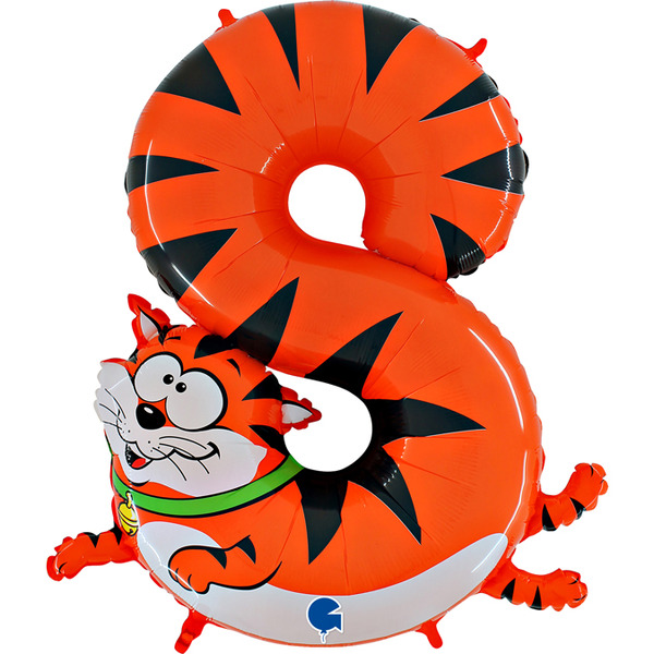 Шар (40"/102 см) Цифра, 8 Кот, 1 шт.