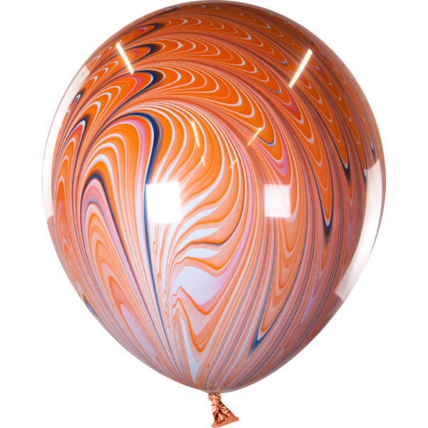 Шар (18"/46 см) Павлин, Оранжевый, агат, 1 шт.