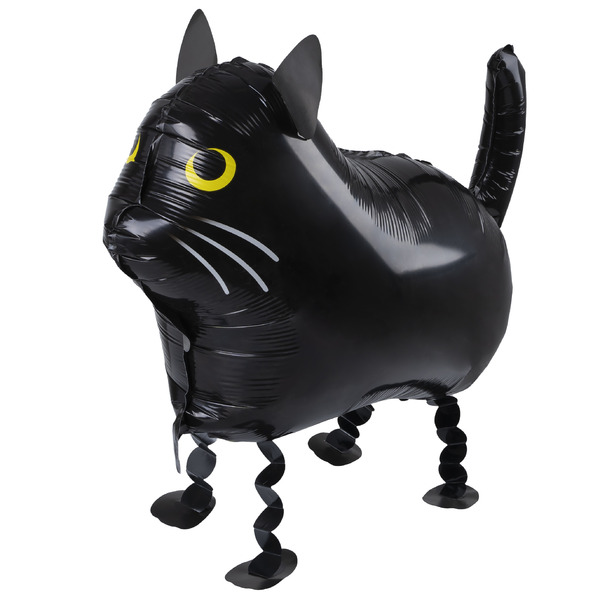 Шар 3D (24"/61 см) Ходячая Фигура, Кот, Черный, 1 шт.