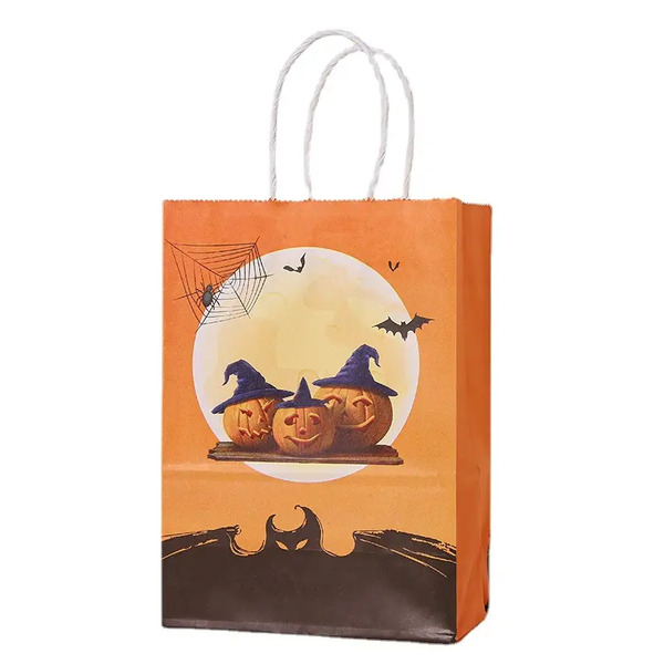 Пакет подарочный, Крафт 120гр, Хэллоуин, Дизайн №4, 21*15*8 см, 1 шт.