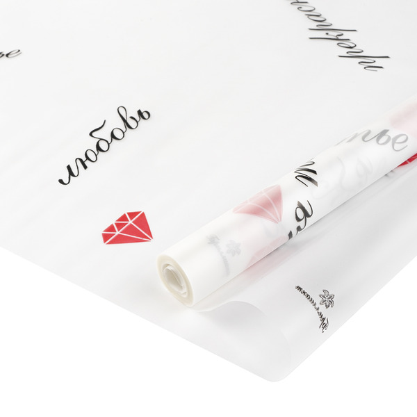 Упаковочная матовая пленка 45мкм (0,6*8,5 м) Бриллиант, Красный/Черный, 2 ст, 1 шт.