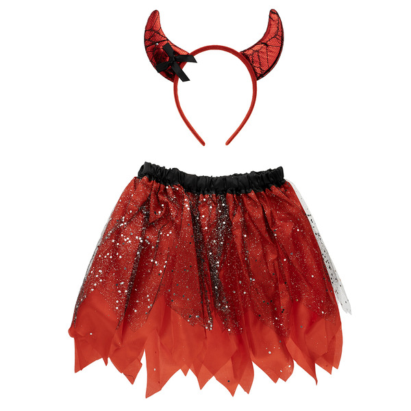 Набор (ободок и юбочка), Дьяволенок, Красный, 1 шт.