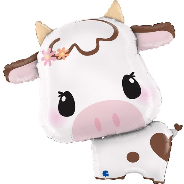 Шар (14"/36 см) Мини-фигура, Милая корова, 1 шт.