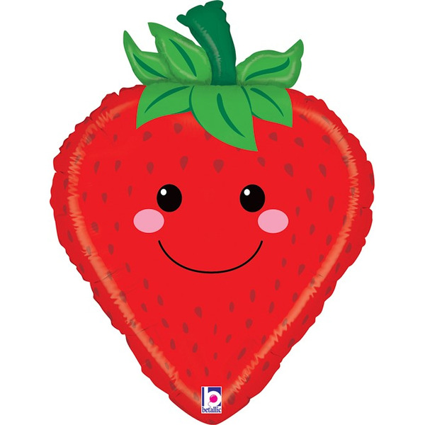 Шар (21"/53 см) Фигура, Клубника, Красный, 1 шт.