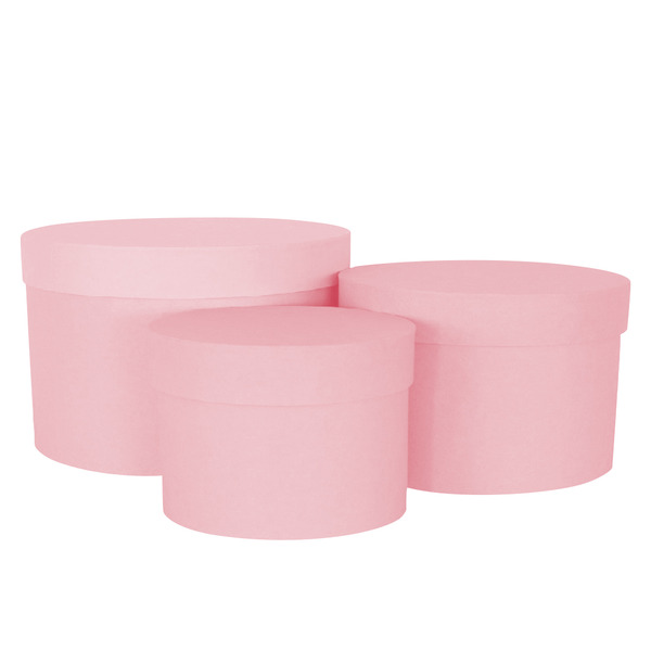 Набор коробок Цилиндр, Розовый, 20*10 см, 3 шт. в упак.