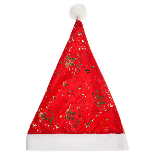 Колпак Новогодний, С Новым Годом!, Красный, 54-56 разм., 1 шт.