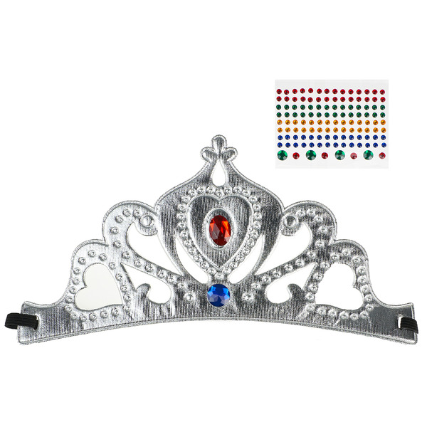 Корона тканевая, Королева, Укрась ее сама, Серебро, 1 шт.