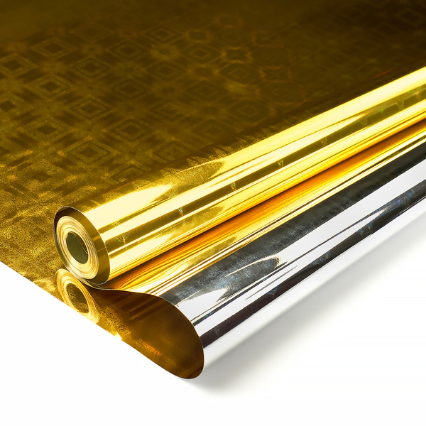 Упаковочная пленка 40мкм (0,7*8 м) Голограмма, Золото, Голография, 1 шт.