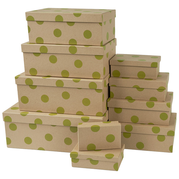 Набор коробок Весенний горошек, 33*20*13 см, 10 шт. в упак.