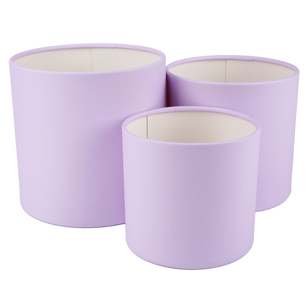 Набор коробок Цилиндр, без крышки, Лаванда, 16*16 см, 3 шт. в упак.