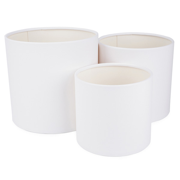 Набор коробок Цилиндр, без крышки, Белый, 16*16 см, 3 шт. в упак.