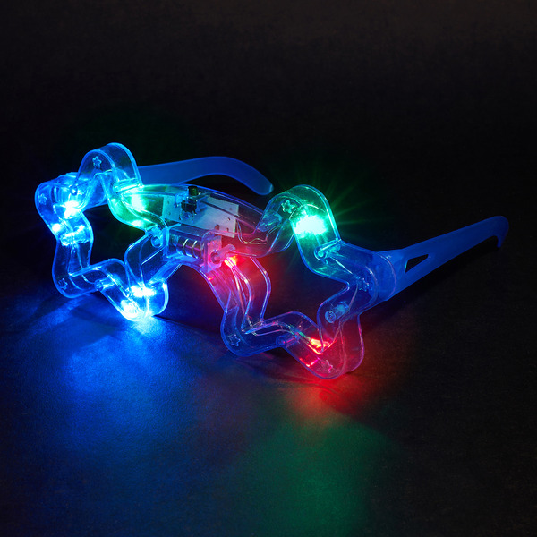 Светодиодные очки, Звезда, Синий, 1 шт.