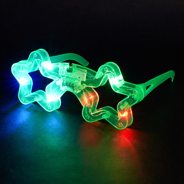 Светодиодные очки, Звезда, Зеленый, 1 шт.