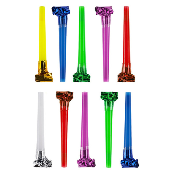 Карнавальные язычки гудки, Шумчики, Ассорти, 11 см, 10 шт. в упак.