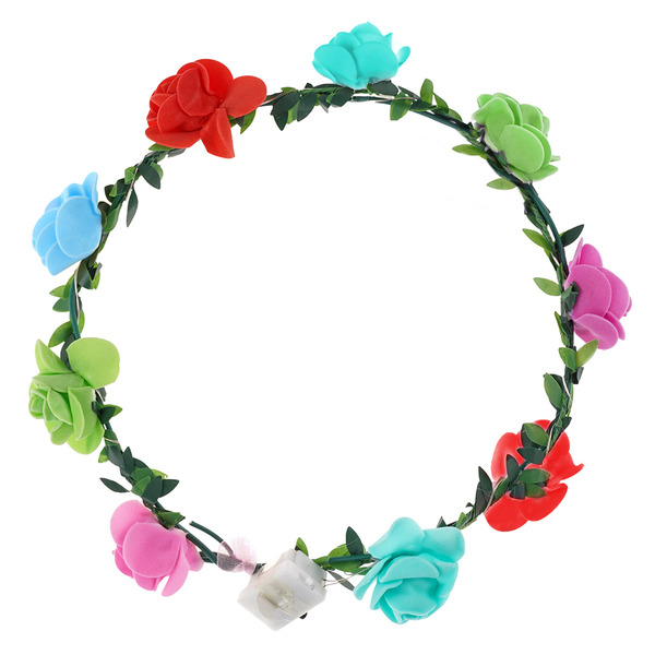 Светодиодный венок из цветов, Ассорти, 20 см, 1 шт.