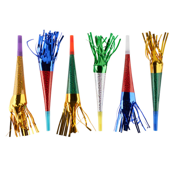 Карнавальные дудки, Шумчики, Ассорти, Голография, 30 см, 6 шт. в упак.