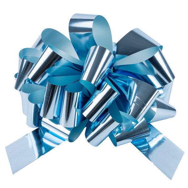 Бант Шар, Голубой, Металлик, 36 см, 1 шт. в упак.