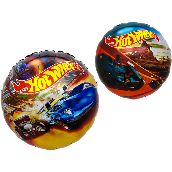 Шар (18"/46 см) Круг, Горячие машинки, 1 шт. в уп.