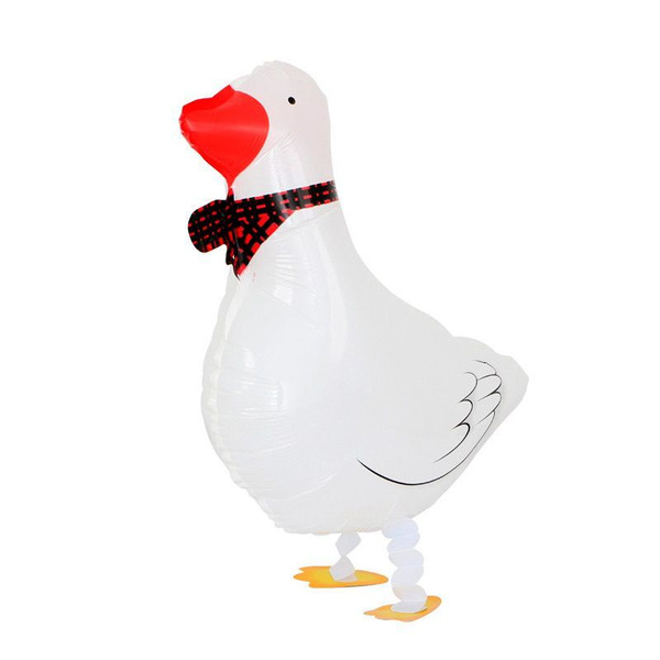 Шар 3D (24"/61 см) Ходячая Фигура, Гусь, Белый, 1 шт.