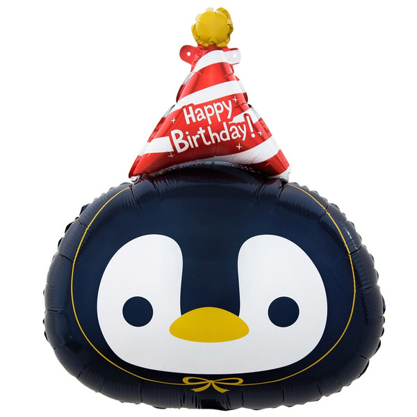 Шар (28"/71 см) Фигура, Пингвин в колпачке, 1 шт.