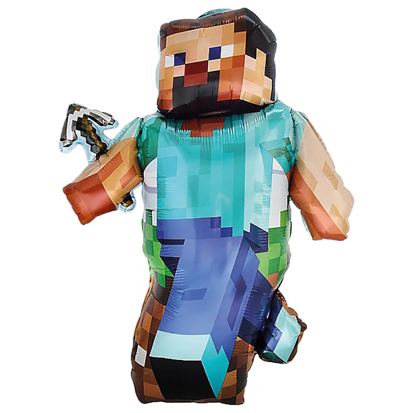 Шар (33"/84 см) Фигура, Пиксельный герой, 1 шт. в уп.