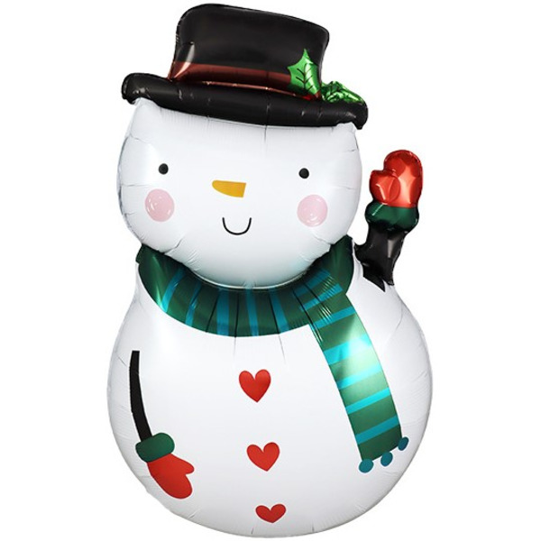 Шар (30"/76 см) Фигура, Снеговик в шляпе, 1 шт. в уп.