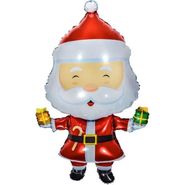 Шар (39"/99 см) Фигура, Дед Мороз с подарками, 1 шт. в уп.