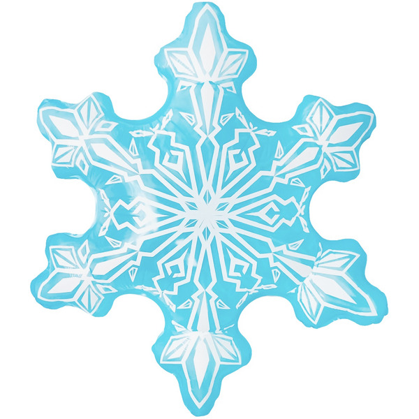 Шар (38"/97 см) Фигура, Снежинка, Голубой, 1 шт. в уп.