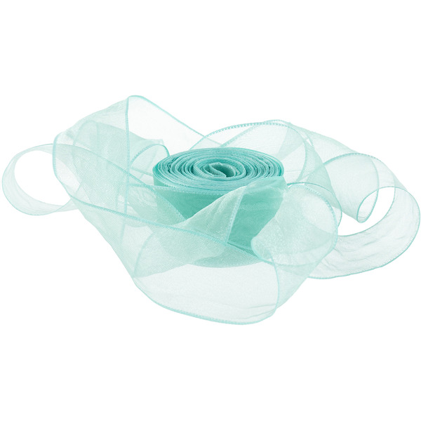 Лента органза (2,5 см*9,14 м) Нежная грация, Бирюзовый, 1 шт.