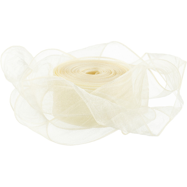 Лента органза (2,5 см*9,14 м) Нежная грация, Кремовый, 1 шт.
