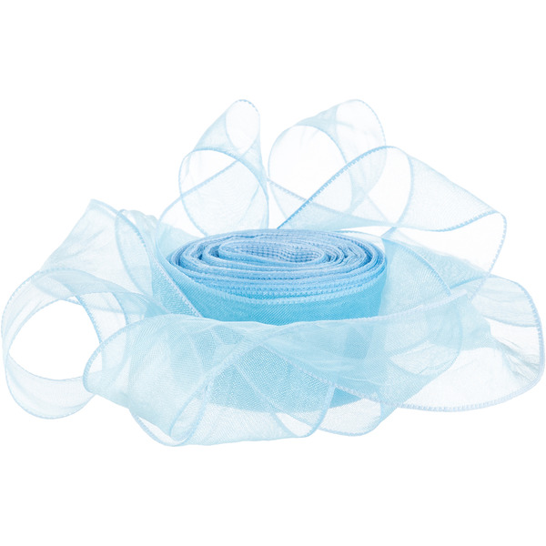 Лента органза (2,5 см*9,14 м) Нежная грация, Голубой, 1 шт.