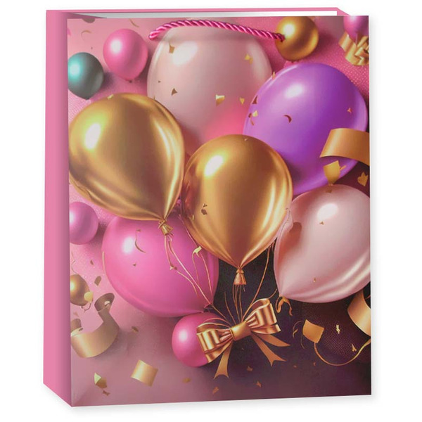Пакет подарочный, 210гр, Праздничные шары, Дизайн №3, 32*26*10 см, 1 шт.
