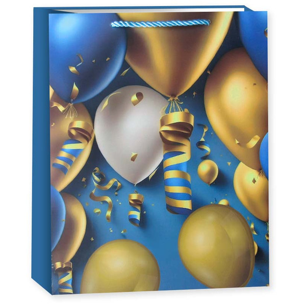 Пакет подарочный, 210гр, Праздничные шары, Дизайн №1, 24*18*8,5 см, 1 шт.