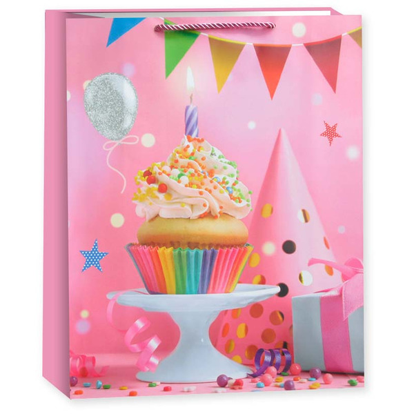 Пакет подарочный, 210гр, Яркий День Рождения, Дизайн №3, 40*31*12 см, 1 шт.