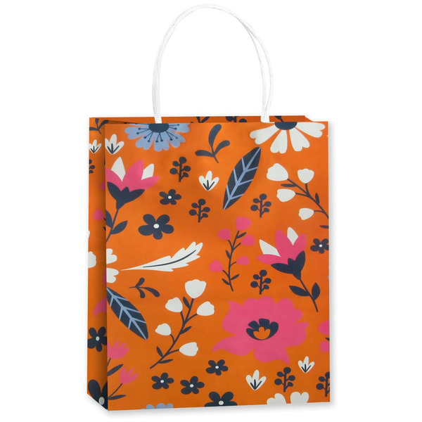 Пакет подарочный, Крафт 120гр, Цветочный орнамент, Дизайн №3, 33*25,5*12,5 см, 1 шт.