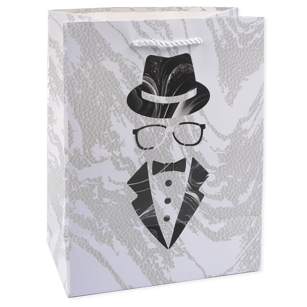 Пакет подарочный, 210гр, Мистер Икс, Дизайн №4, Металлик, 32*26*10 см, 1 шт.