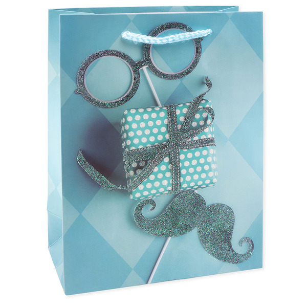 Пакет подарочный, Эркюль Пуаро, Дизайн №4, с блестками, 23*18*8,5 см, 1 шт.