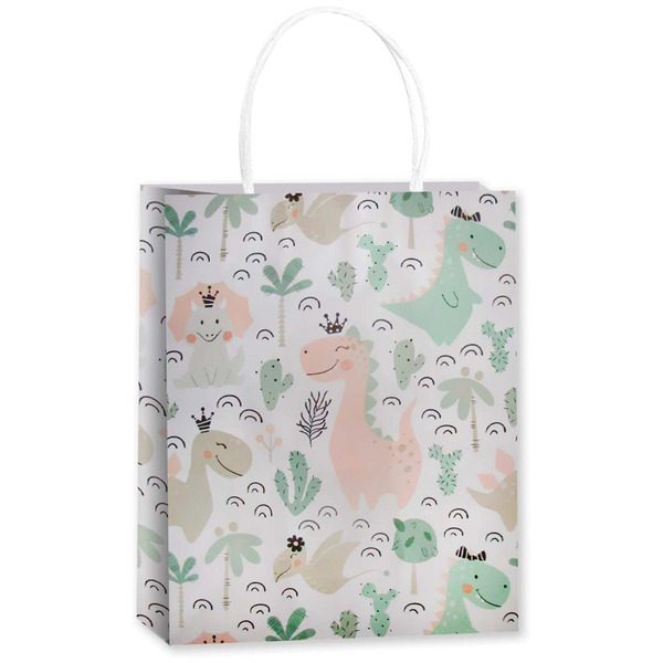 Пакет подарочный, Крафт 120гр, Милые динозаврики, 33*25,5*12,5 см, 1 шт.