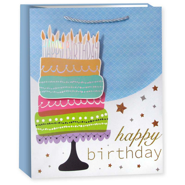 Пакет подарочный, 210гр, Милый праздник, Дизайн №1, Металлик, 23*18*10 см, 1 шт.