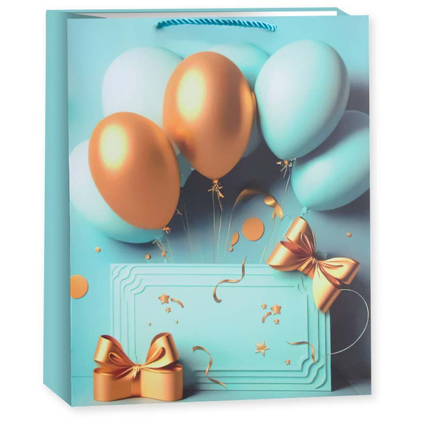 Пакет подарочный, 210гр, Праздничные шары, Дизайн №4, 40*31*12 см, 1 шт.