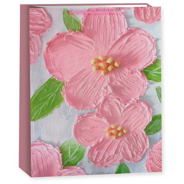 Пакет подарочный, 210гр, Большие цветы, Дизайн №2, 23*18*8,5 см, 1 шт.