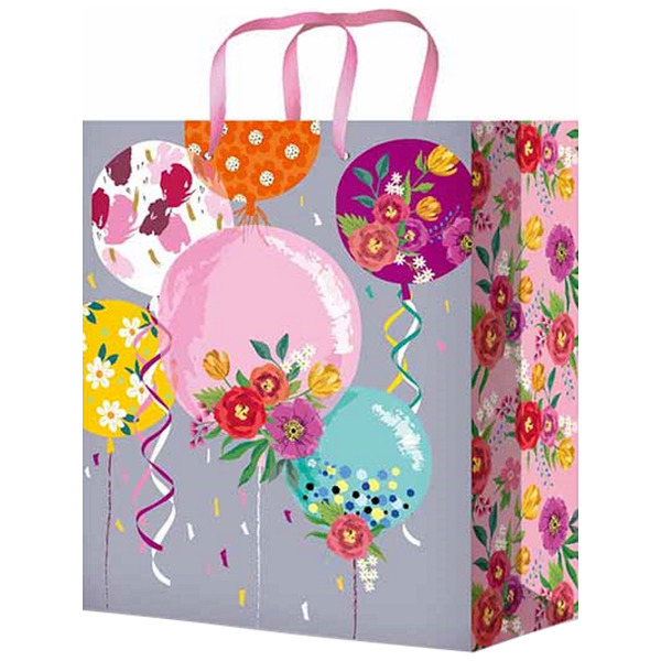 Пакет подарочный, Шары с цветами, 31*22*10 см, 1 шт.