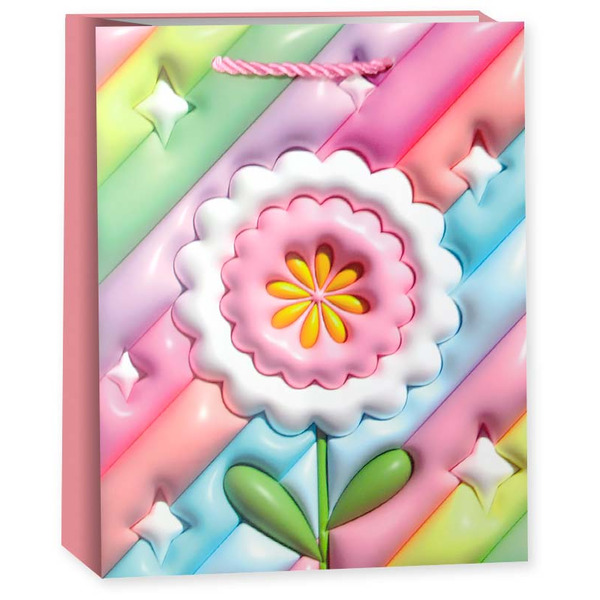 Пакет подарочный, 210гр, Красочный цветок, Дизайн №3, 23*18*10 см, 1 шт.