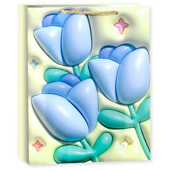 Пакет подарочный, 210гр, Тюльпаны, Дизайн №4, 32*26*12 см, 1 шт.